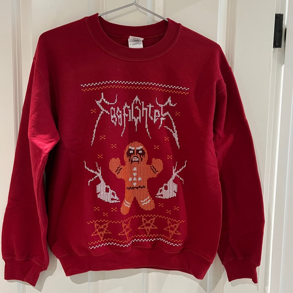 Foo Fighters Red Christmas Sweatshirt S